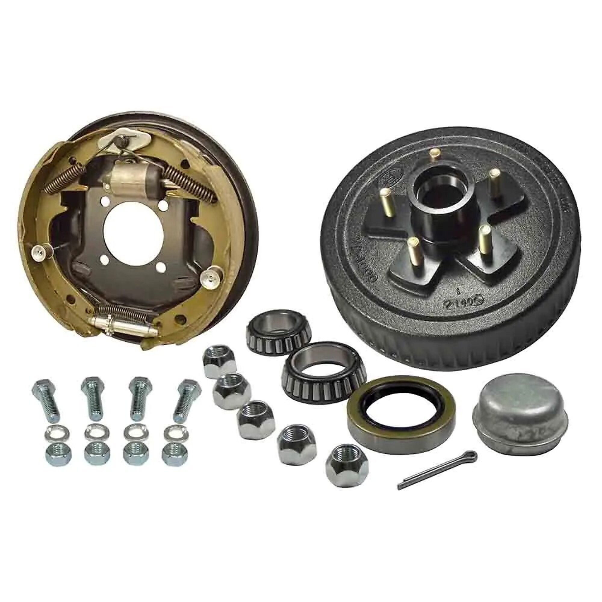 Rigid Hitch, Hydraulic  Drum Brake Kit, Passenger Side, 10in, 5-Bolt on 4.5 inch Circle, Model# BPH1004HR